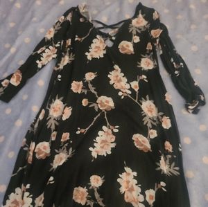 Black flowered dress